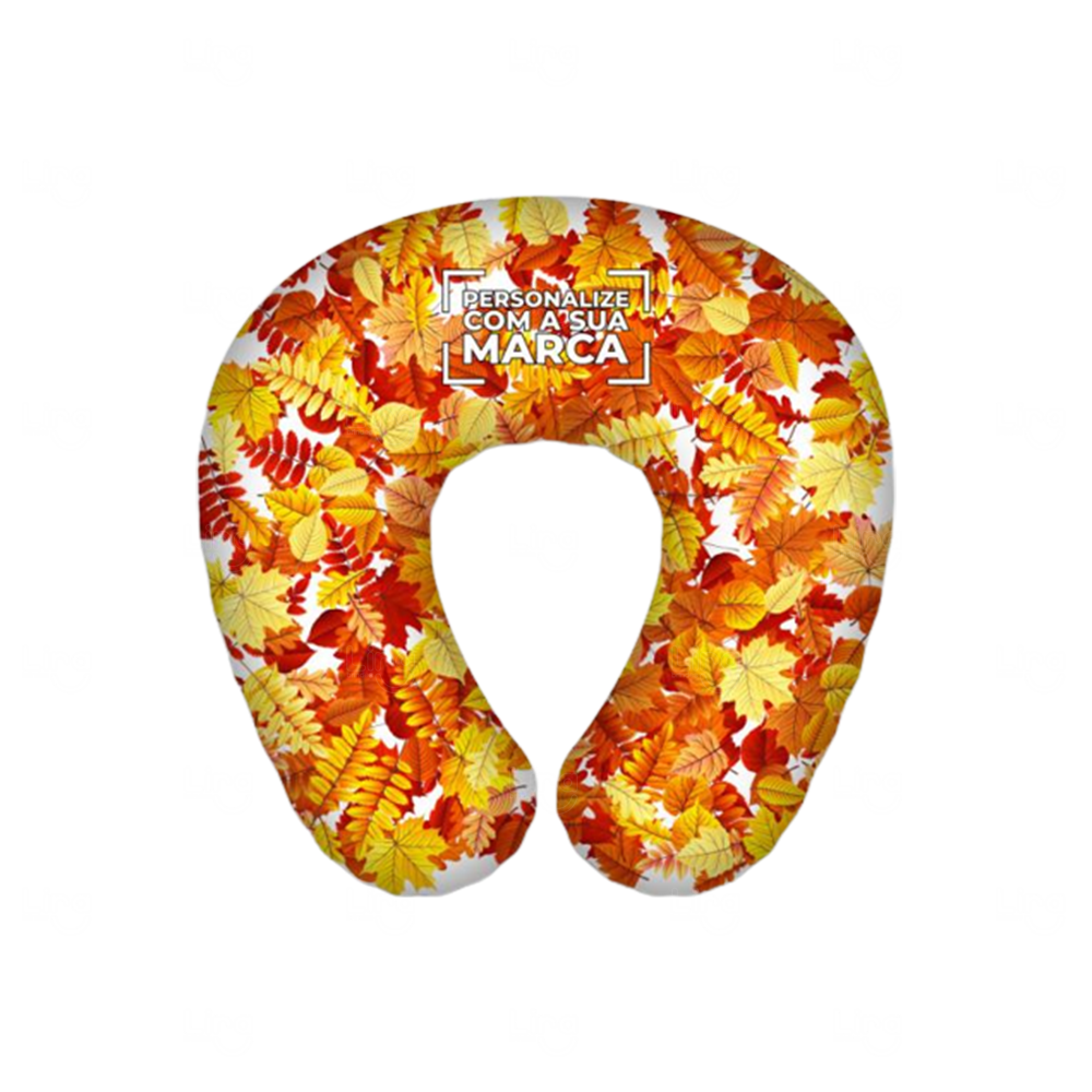 Almofada de Pescoço para Viagem 100% Personalizada Laranja
