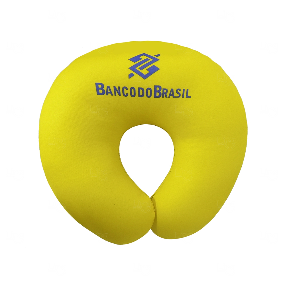 Almofada de Pescoço para Viagem 100% Personalizada Amarelo
