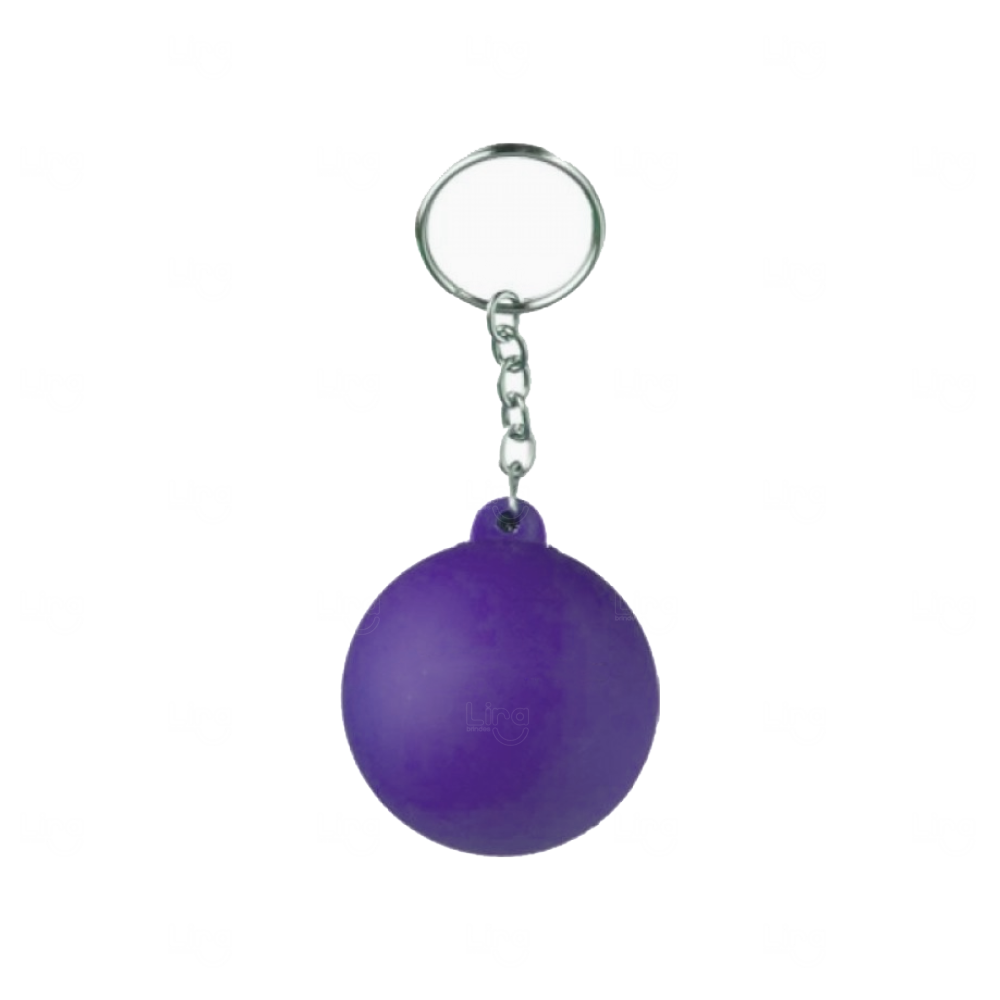 Chaveiro Bola Lisa Antistress Personalizado Roxo