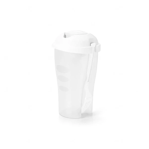 Copo para Salada 850mL Personalizado com Garfo e Molheira Branco
