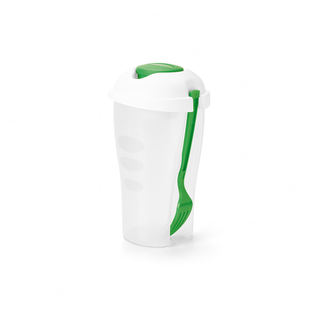Copo para Salada 850mL Personalizado com Garfo e Molheira 