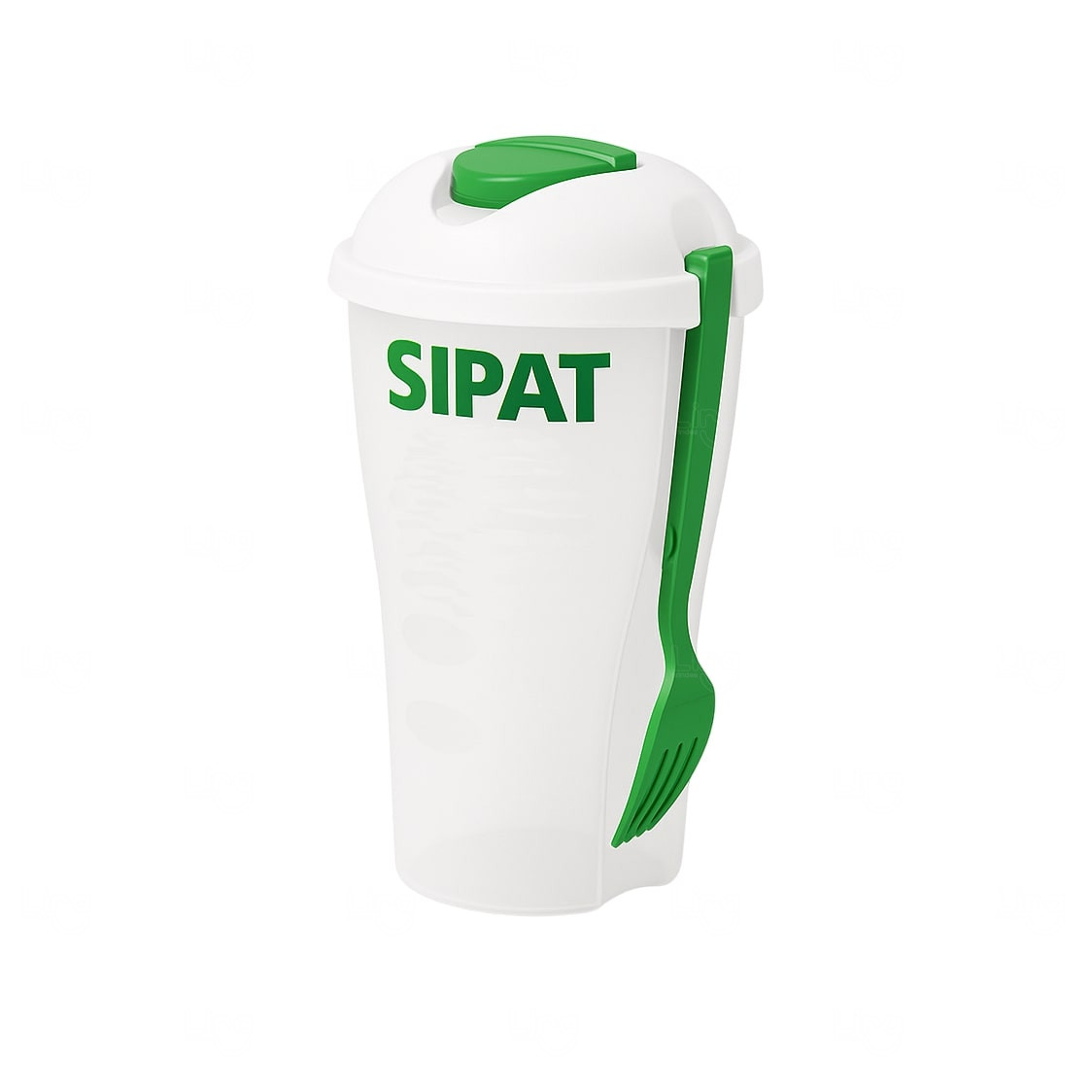 Copo para Salada 850mL Personalizado com Garfo e Molheira Verde
