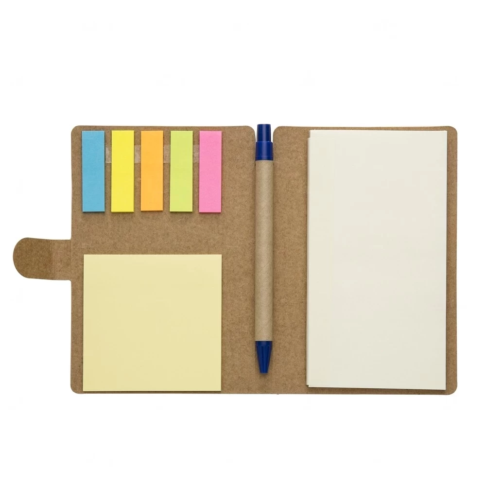 Bloco Ecológico com Caneta e Post-it Personalizado - 15,5 x 10 cm Azul