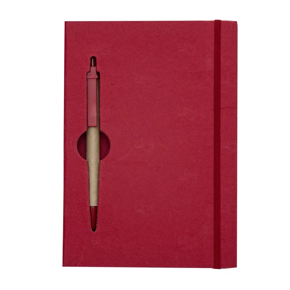 Caderno Ecológico com Caneta Personalizado - 20x14cm Vermelho