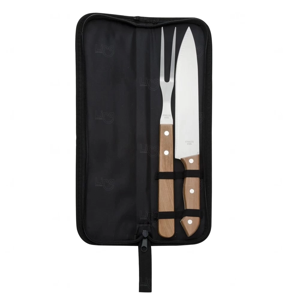 Kit Churrasco Personalizado com 2 Peças + Estojo 