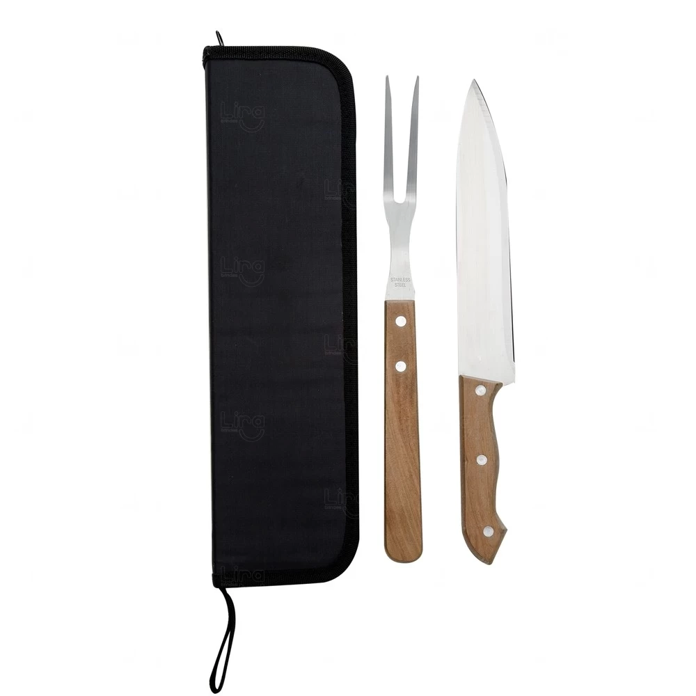 Kit Churrasco Personalizado com 2 Peças + Estojo 