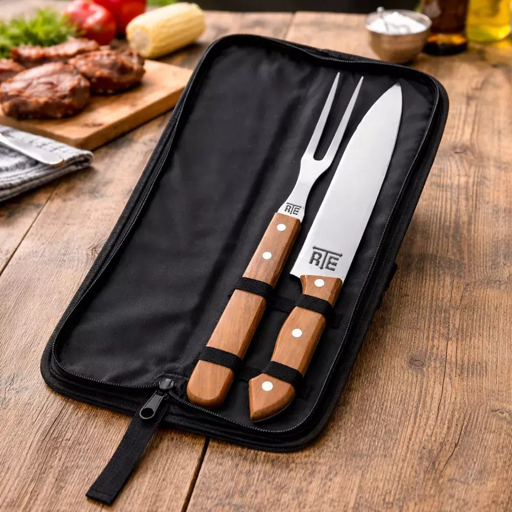 Kit Churrasco Personalizado com 2 Peças + Estojo 
