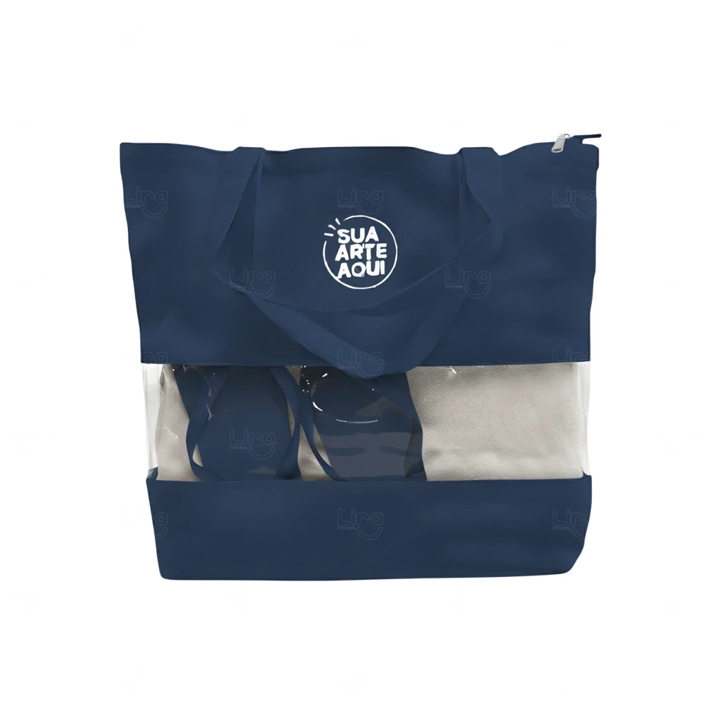 Sacola de Praia com Visor Transparente Personalizada 