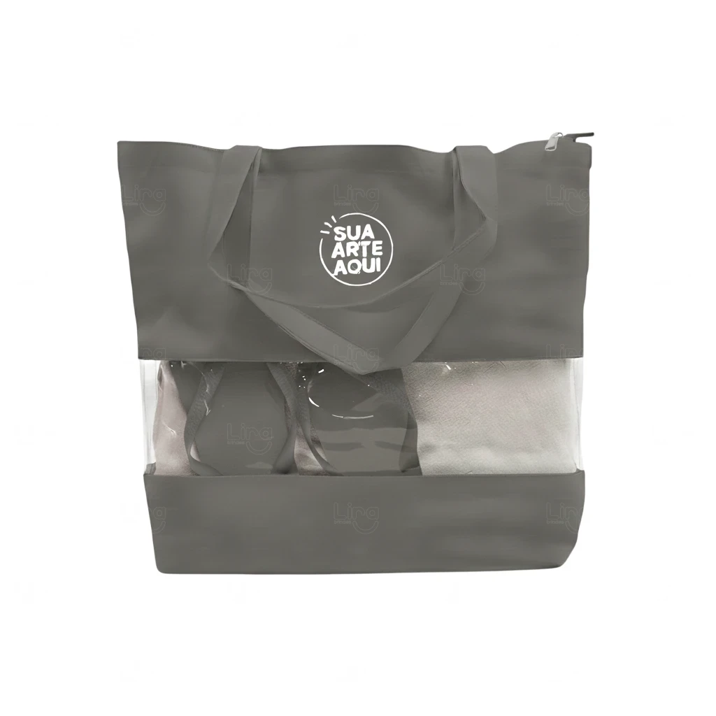 Sacola de Praia com Visor Transparente Personalizada 