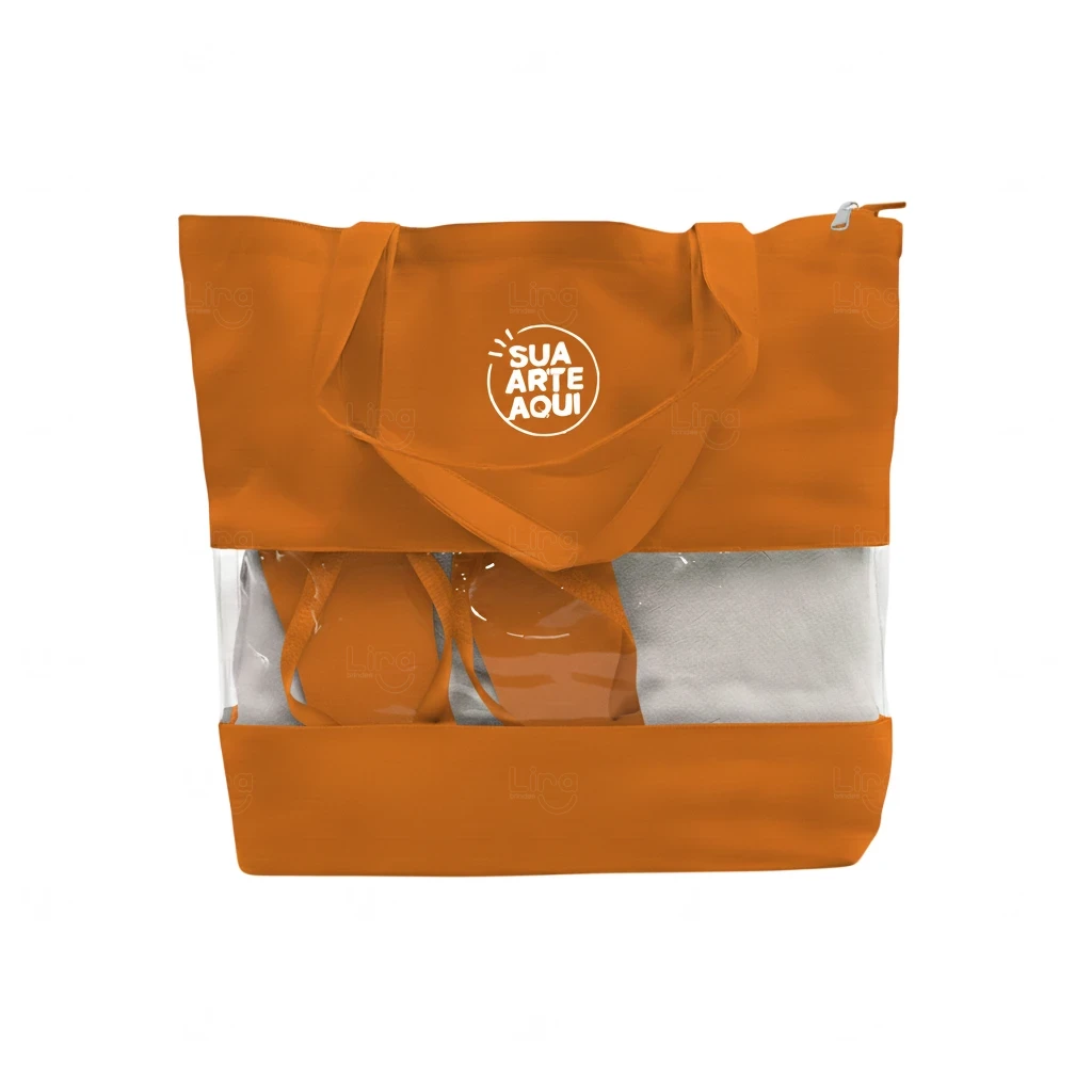 Sacola de Praia com Visor Transparente Personalizada 