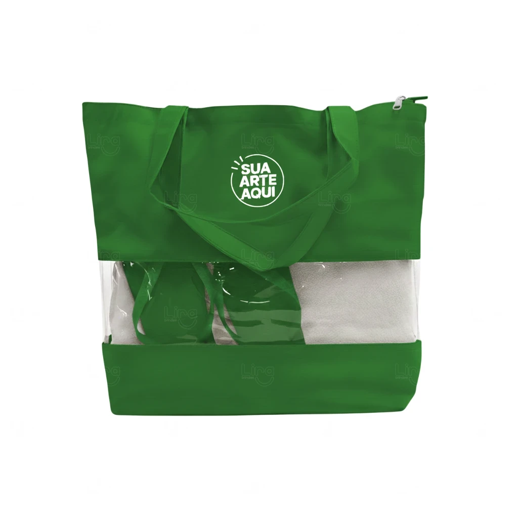 Sacola de Praia com Visor Transparente Personalizada 