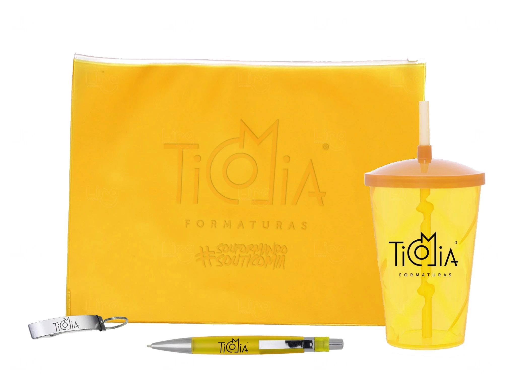 Kit Boas-Vindas Faculdade para Alunos Personalizado Amarelo