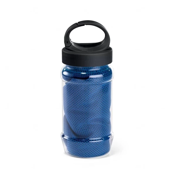 Kit Esportivo Toalha Refrescante e Garrafa Personalizado Azul