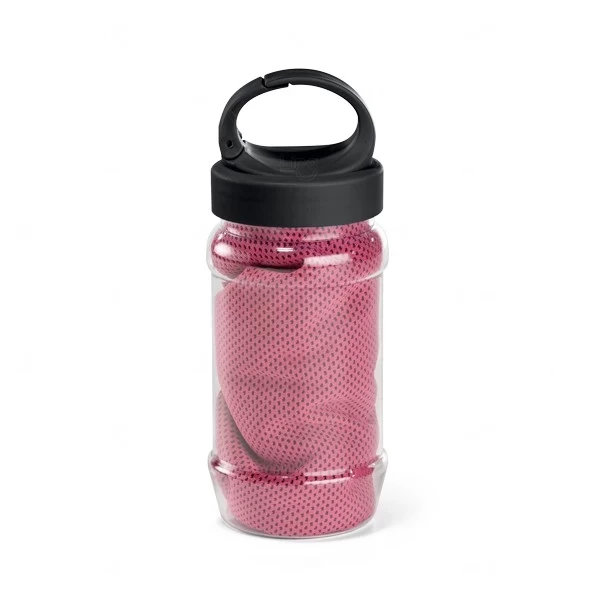 Kit Esportivo Toalha Refrescante e Garrafa Personalizado Rosa