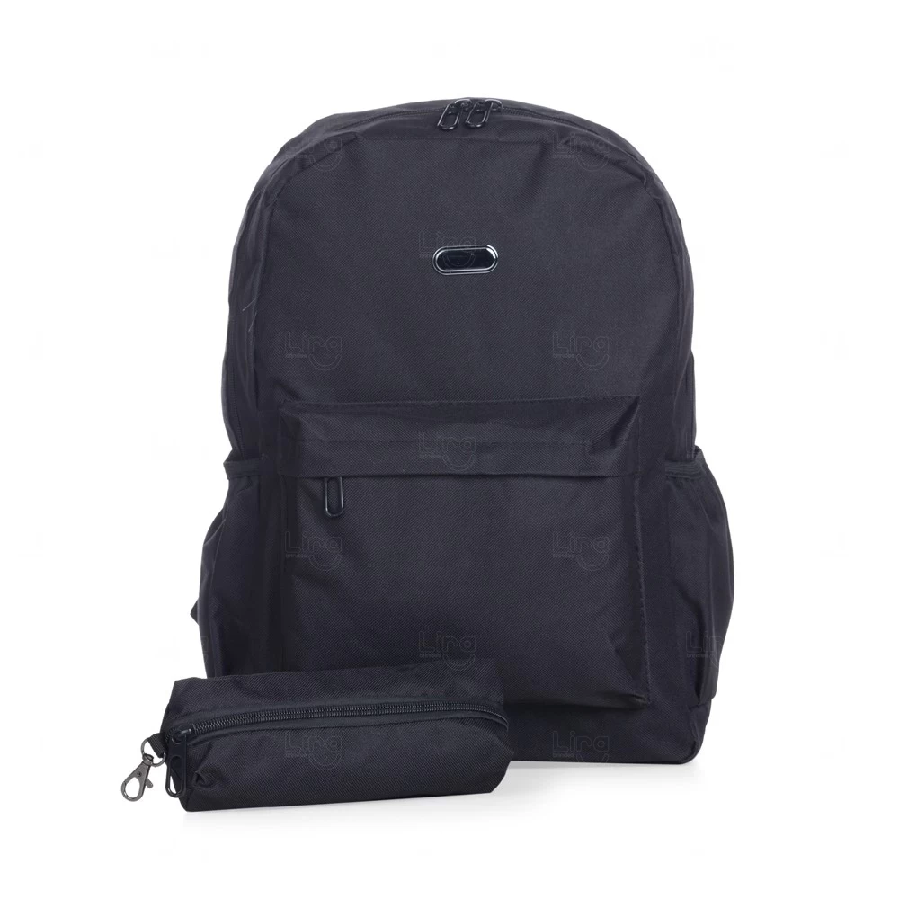Mochila com Estojo Personalizada Preto