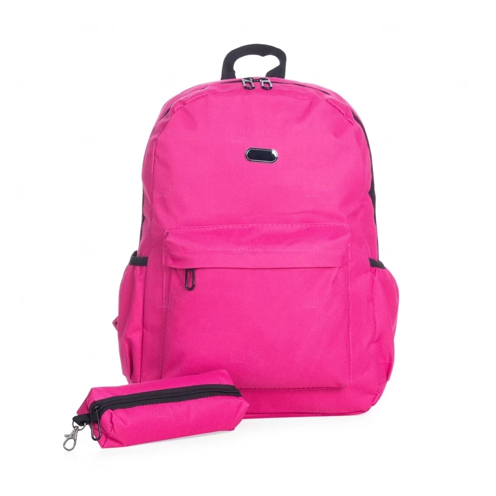 Mochila com Estojo Personalizada Rosa