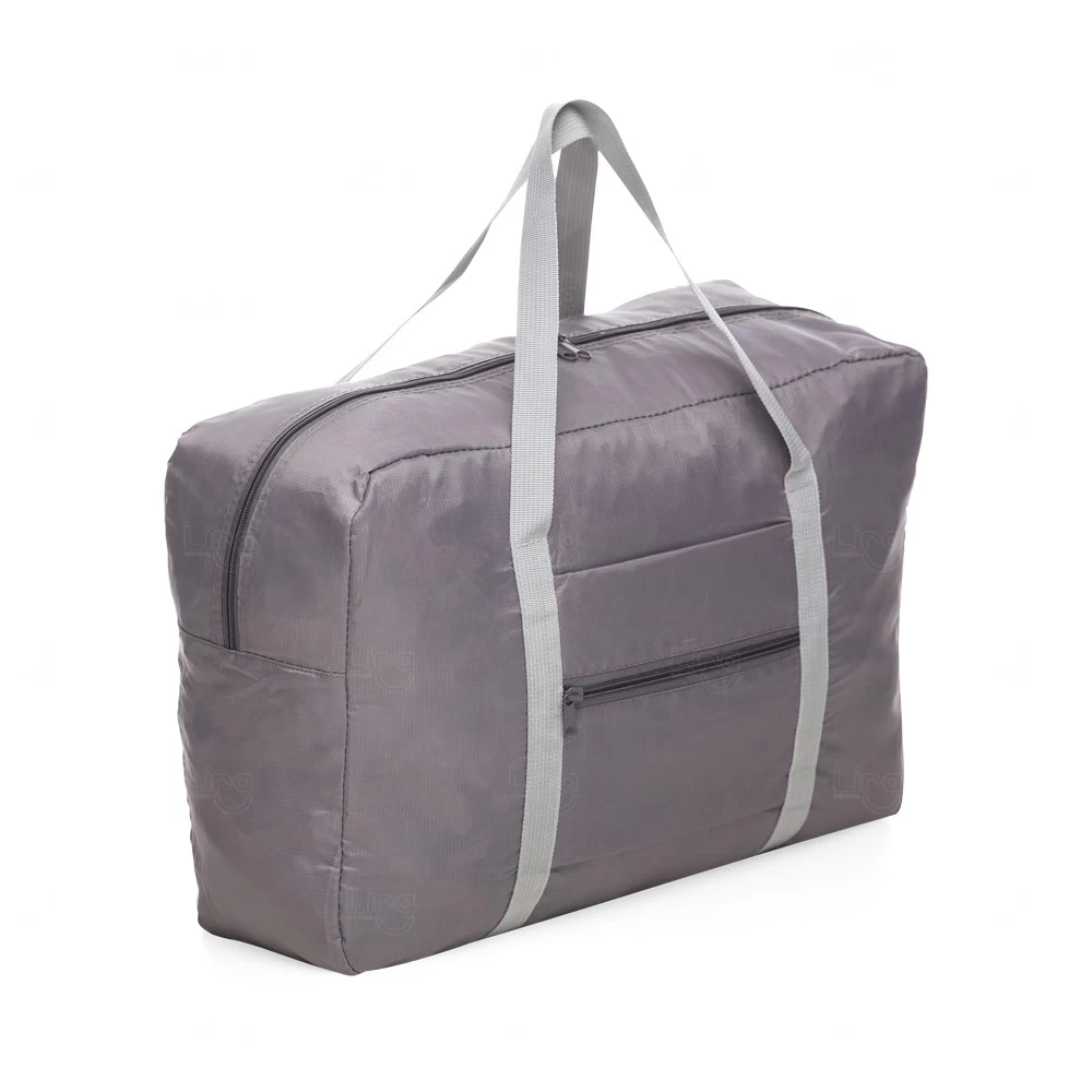 Bolsa de Viagem Dobrável 24L Personalizada Cinza