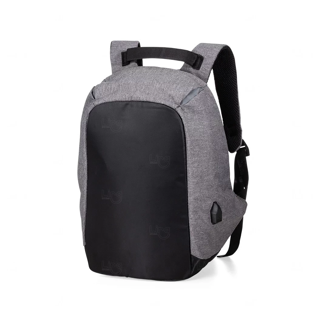 Mochila 29L Antifurto e Resistente à Água Personalizada Cinza