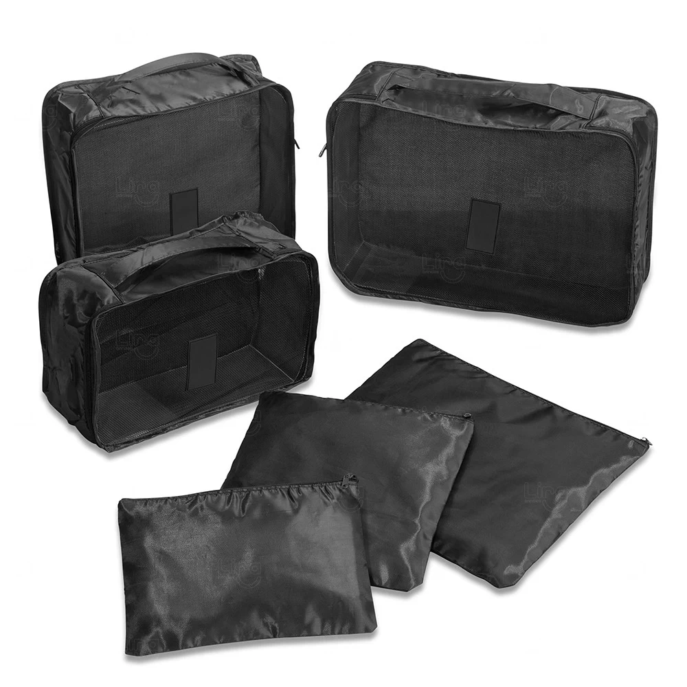 Kit Necessaire 6 Peças Personalizado Preto