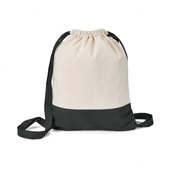 Sacochila de Algodão Personalizada - 35 x 43 cm Preto