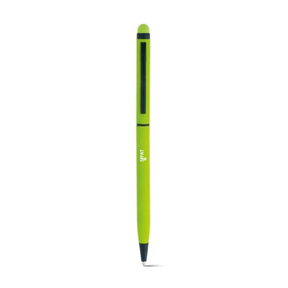 Caneta em Alumínio com Touch Personalizada Verde