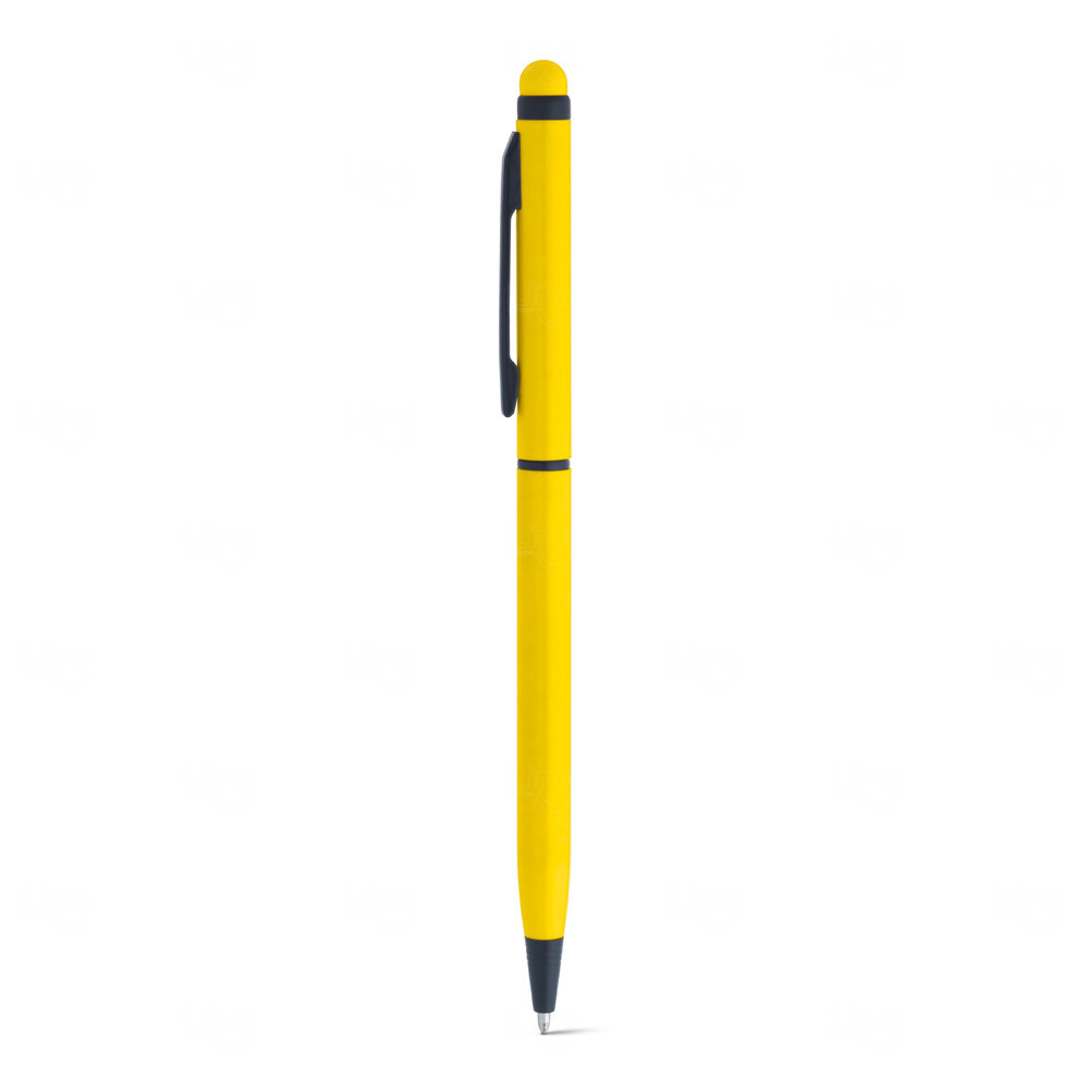 Caneta em Alumínio com Touch Personalizada Amarelo