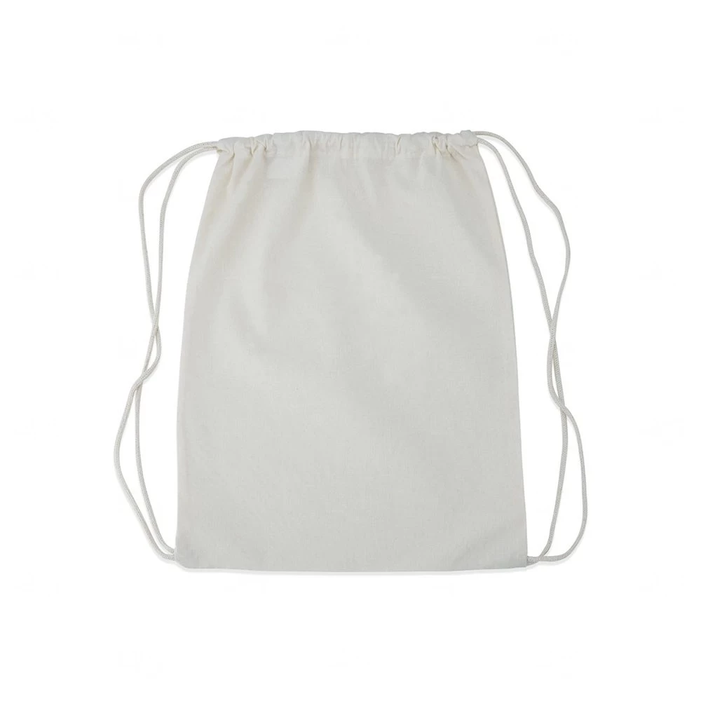 Sacochila Algodão Personalizada - 44,3 x 33 cm Branco