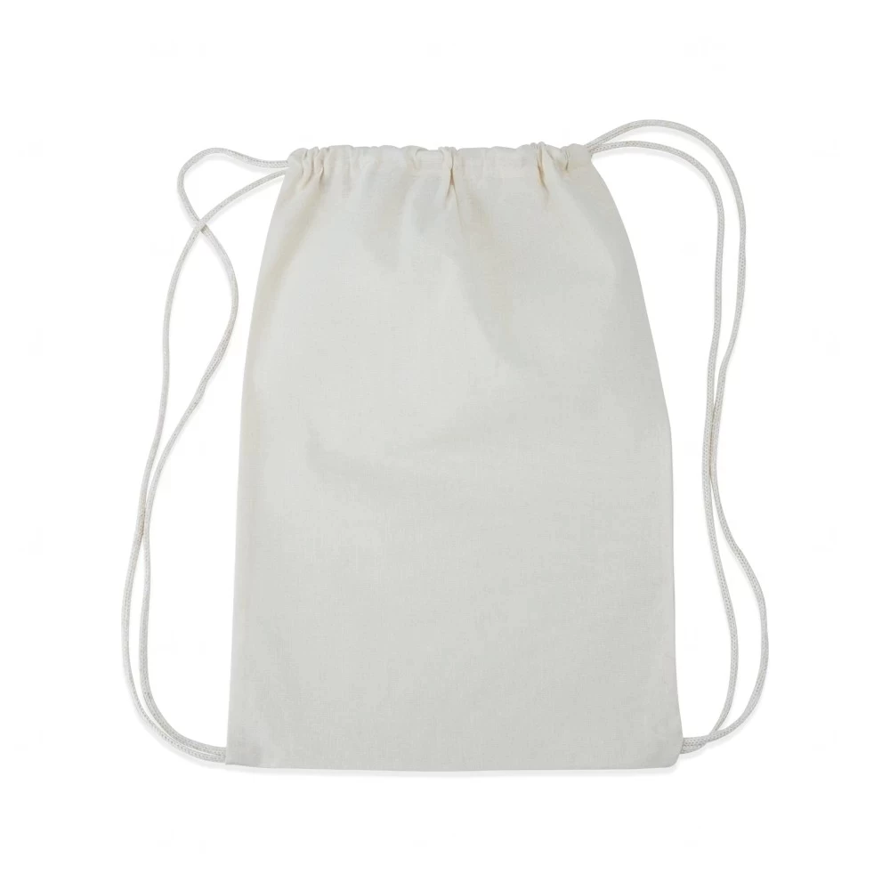 Sacochila Algodão Personalizado - 39 x 25,6 cm Branco