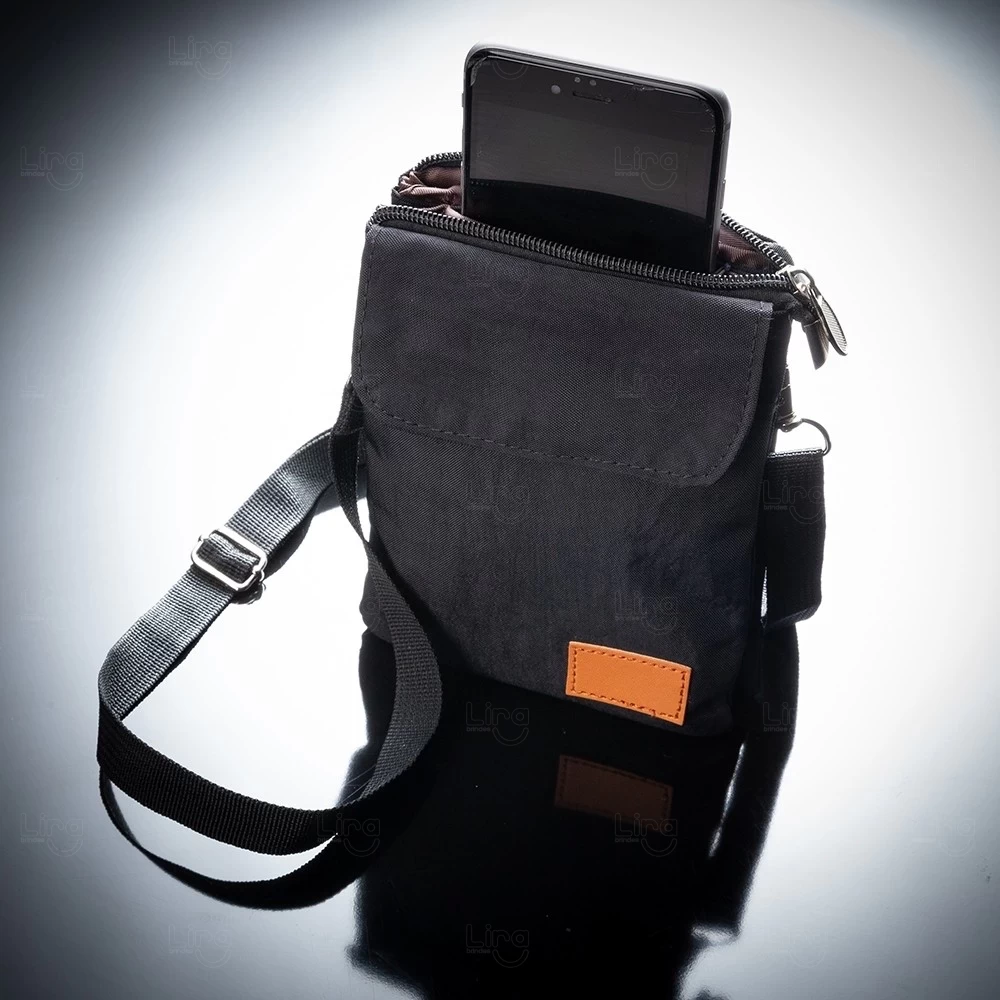 Mini Bolsa Transversal de Nylon Personalizada - 19 x 13,5 cm 