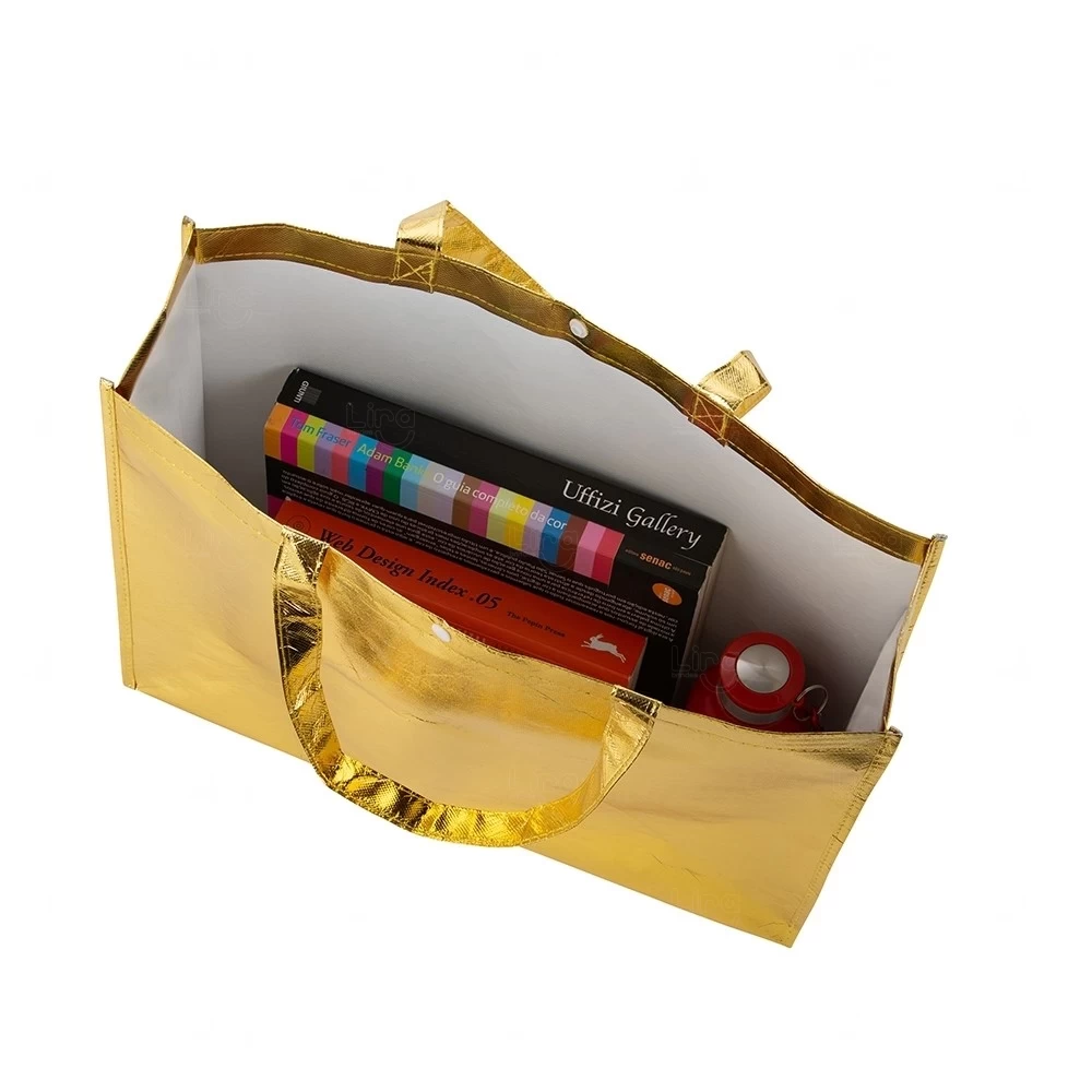 Sacola Metalizada em TNT Personalizada - 35 x 45,5 cm 