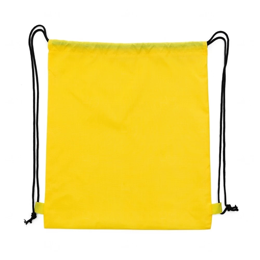 Mochila Saco em Poliéster Personalizada - 40,5 x 33,8 cm Amarelo