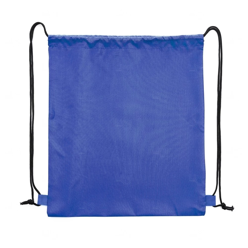 Mochila Saco em Poliéster Personalizada - 40,5 x 33,8 cm Azul