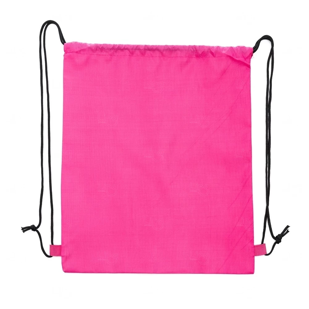 Mochila Saco em Poliéster Personalizada - 40,5 x 33,8 cm Rosa