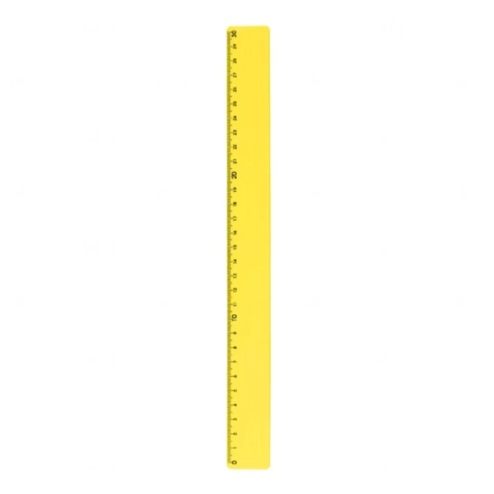 Régua Plastica Colorida 30 cm Personalizada Amarelo