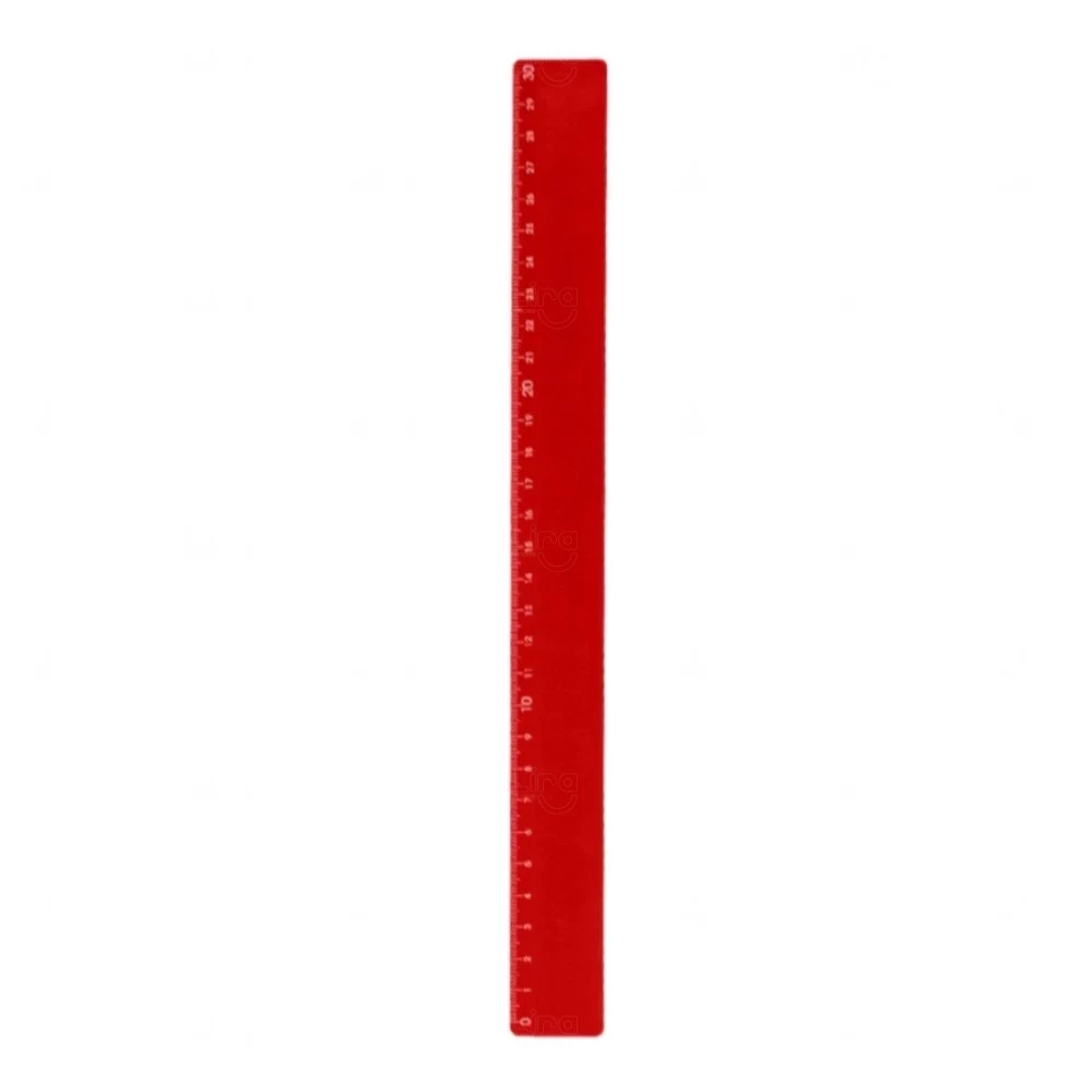 Régua Plastica Colorida 30 cm Personalizada Vermelho