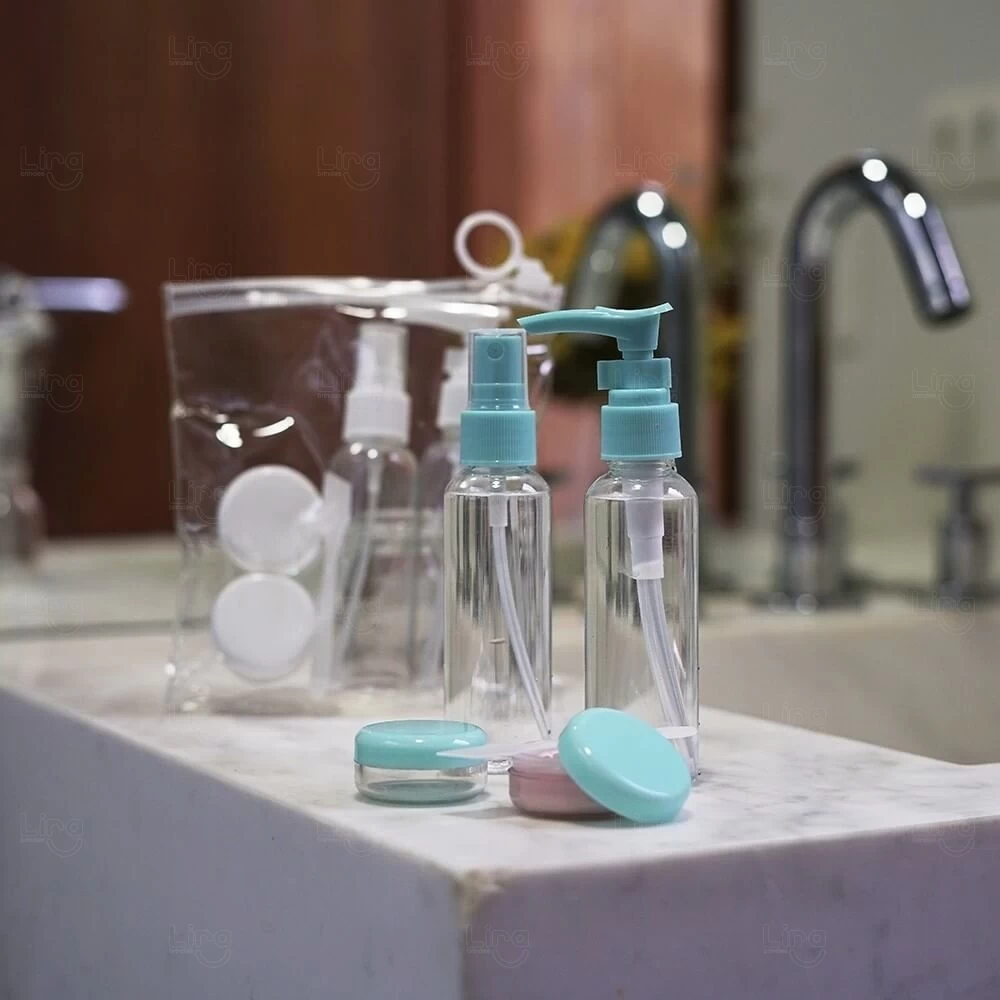 Kit Viagem 5 Peças para Líquidos e Cremes Personalizado 