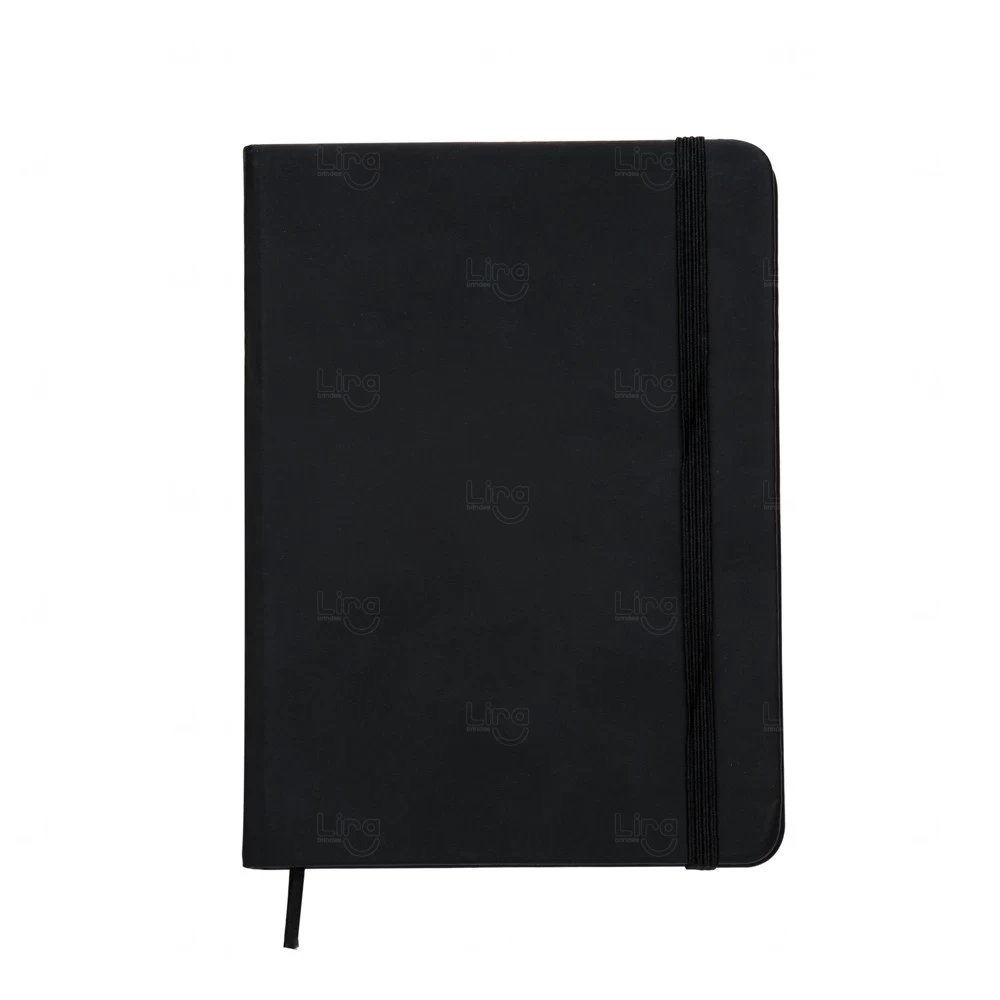 Moleskine Emborrachado Personalizado - 18,1 x 13,1 cm Preto