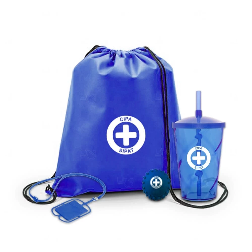 Kit Boas-Vindas Personalizado - 4 Peças Azul