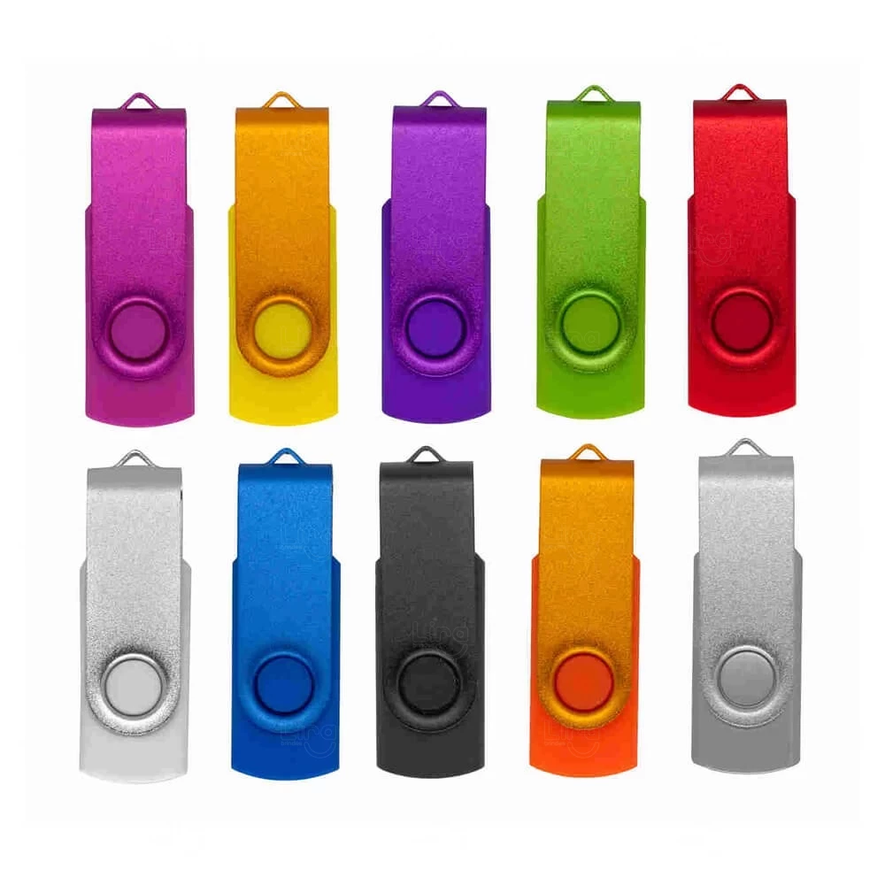 Pen Drive Giratório Personalizado - 4GB a 64GB 