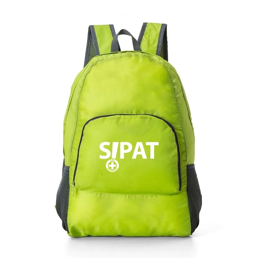 Mochila Dobrável Impermeável 21L Personalizada Verde Claro
