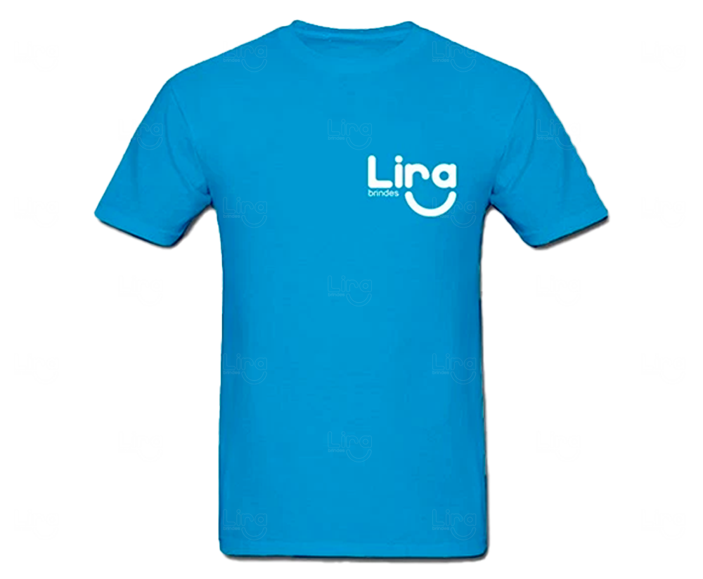 Camiseta 100% Algodão Personalizada Azul