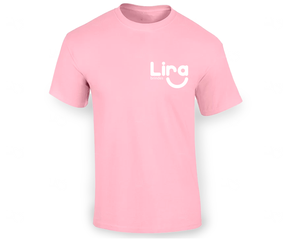 Camiseta 100% Algodão Personalizada Rosa Claro