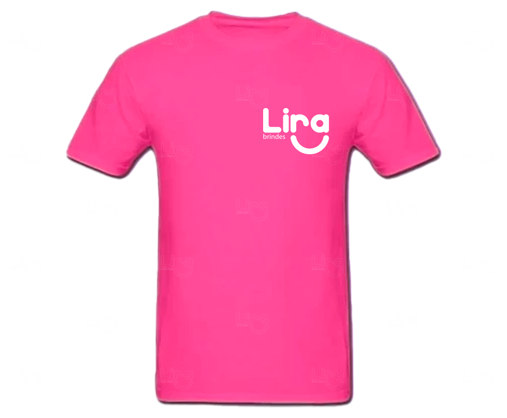 Camiseta 100% Algodão Personalizada Rosa Escuro