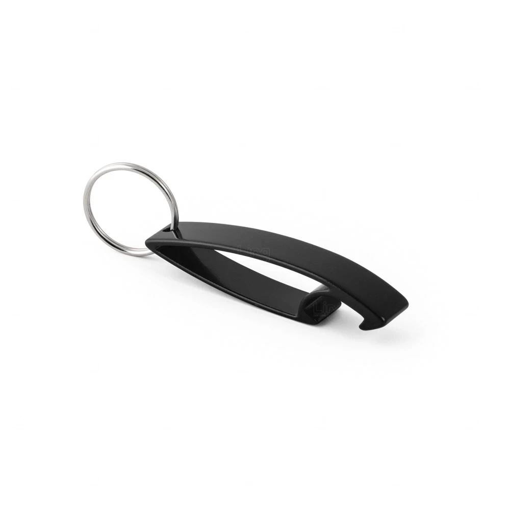 Chaveiro de Metal com Abridor de Garrafas Personalizado Preto