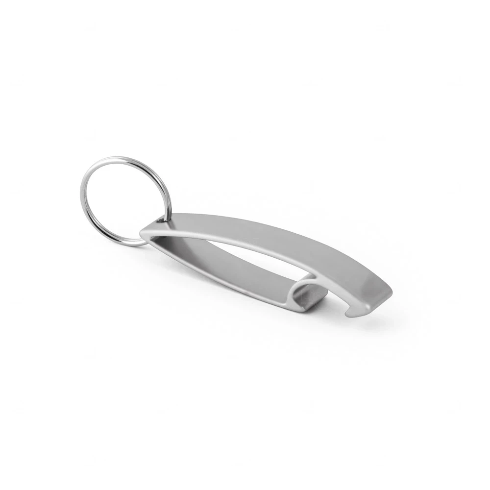 Chaveiro de Metal com Abridor de Garrafas Personalizado Prata
