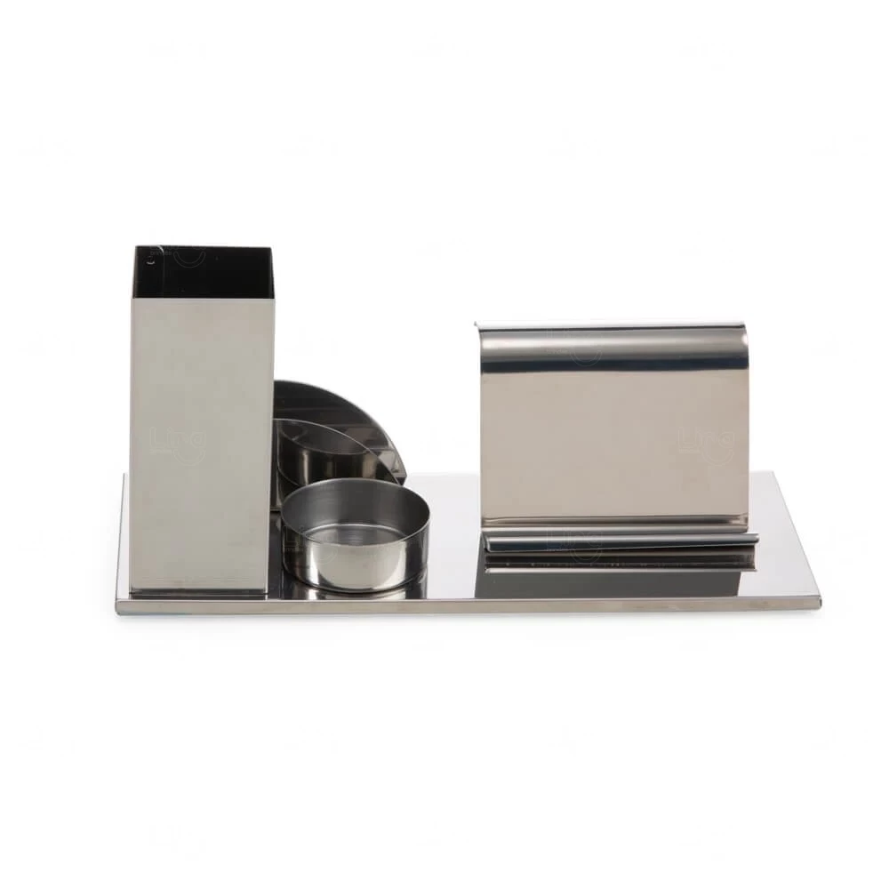 Kit Escritório Inox 4 em 1 Personalizado Inox