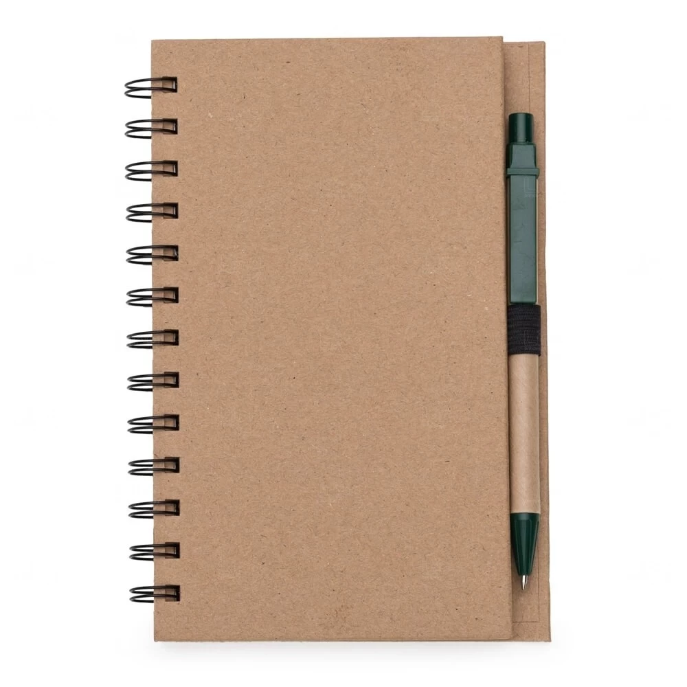 Caderneta Ecológica com Caneta Personalizada - 18,2 x 12,1 cm Verde