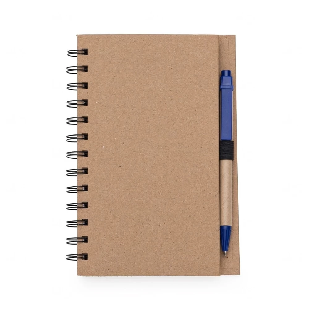 Caderneta Ecológica com Caneta Personalizada - 18,2 x 12,1 cm Azul