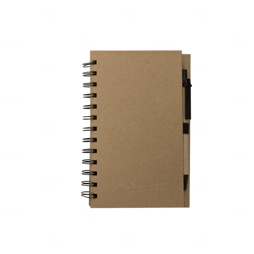 Caderneta Ecológica com Caneta Personalizada - 18,2 x 12,1 cm Preto