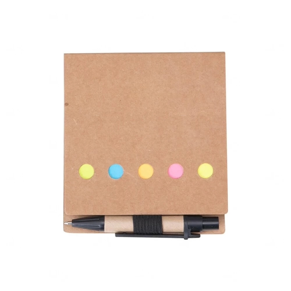 Bloco Ecológico com Caneta e Post-it Personalizado - 10,1 x 8,9cm Kraft